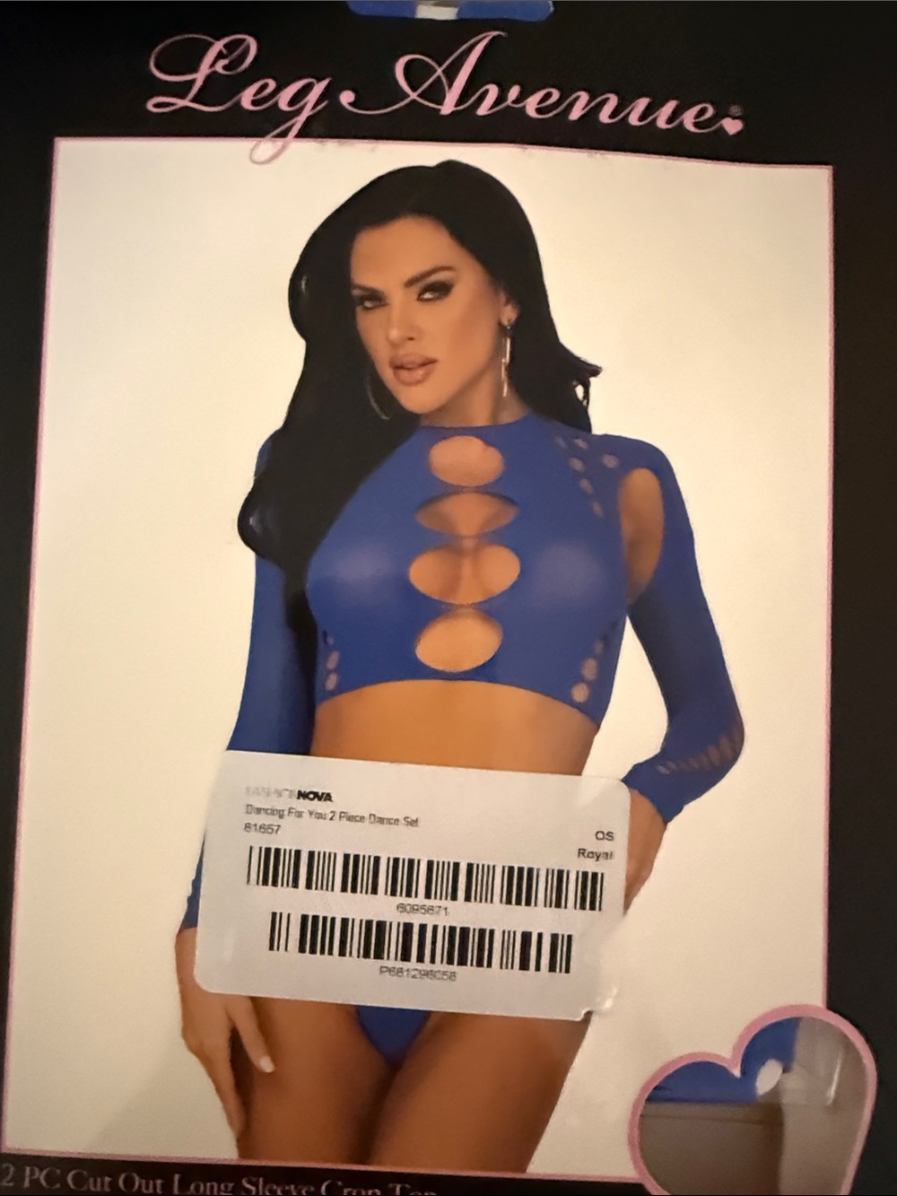 Leg Avenue Royal Blue Cutout Long Sleeve